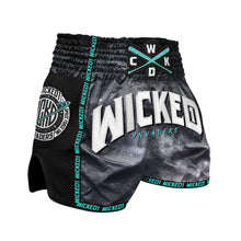 Load image into Gallery viewer, UNISEX-SHORT MUAY-THAI INVADERS BLACK and TURQUOISE