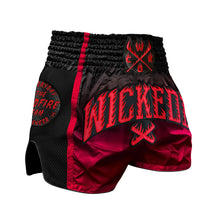 Load image into Gallery viewer, UNISEX-SHORT MUAY-THAI WILDFIRE - BLACK &amp; RED